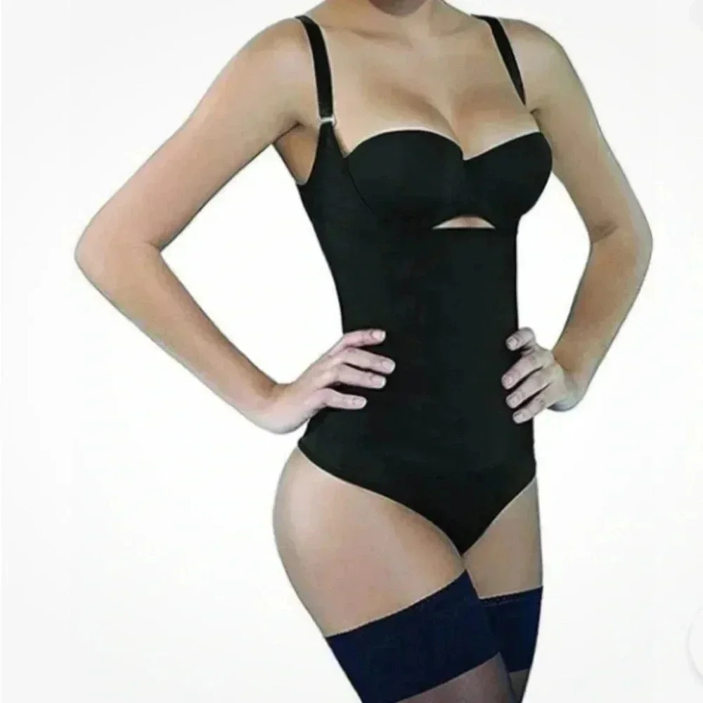SHAPERX Women Shapewear Tummy Control Open Bust Bodysuit Size 2XL